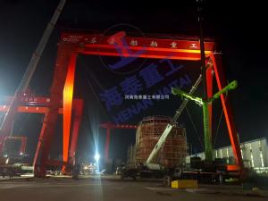 造船門(mén)機(jī)連夜吊裝，海泰重工助力蘇豪船舶起航